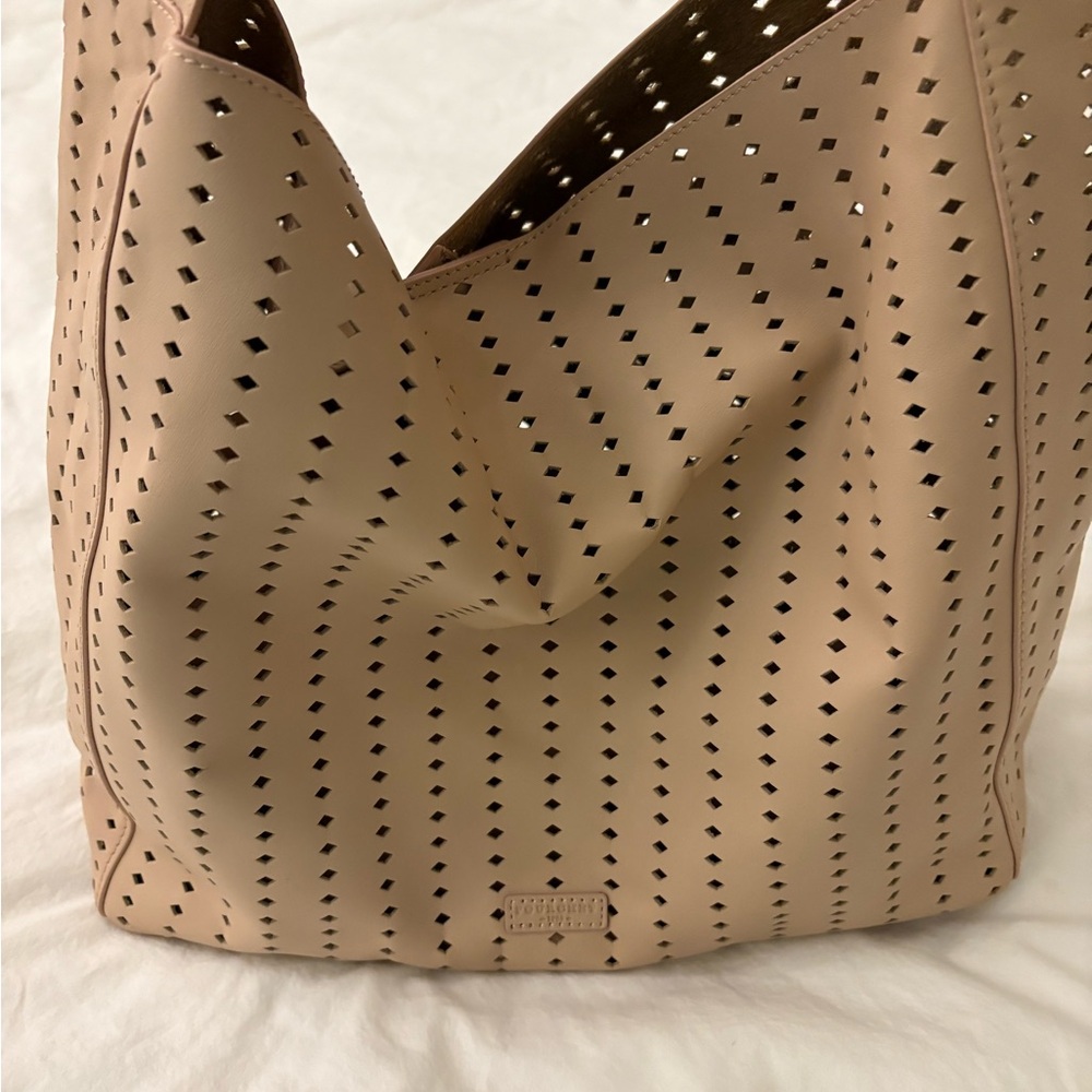 Gorgeous Pourchet Paris shoulder bag- soft pale pink/cream leather